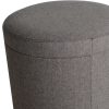 1 x 19 x 19 Gray Tweed Storage  Ottoman - Image 5