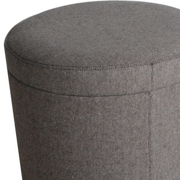 1 x 19 x 19 Gray Tweed Storage  Ottoman - Image 5