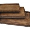 19 X 12 Brown Wood Tray Set - Image 2