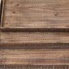 19" x 12" Brown Wood  Tray Set - Image 4