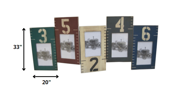 1" x 33" x 20" Multi Color Wooden Photo Frame - Image 2