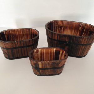 1" x 10" x 7" Brown, Wood Garden Planter - 3 Piece