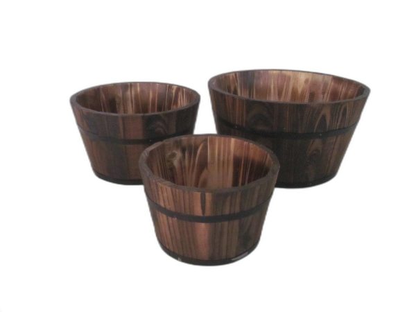 1" x 10" x 1" Brown, Wood Garden Planter - 3 Piece - Image 2