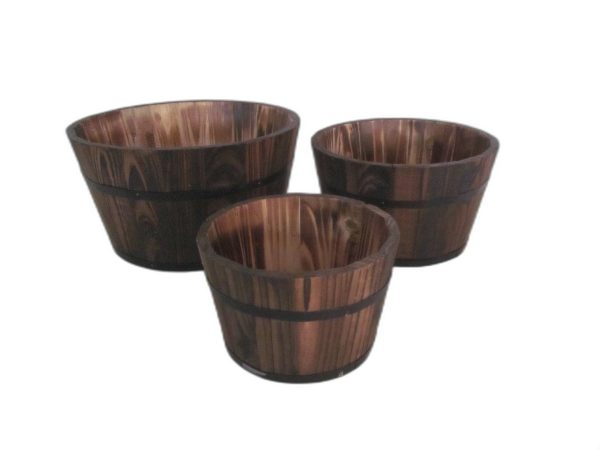 1" x 10" x 1" Brown, Wood Garden Planter - 3 Piece - Image 3