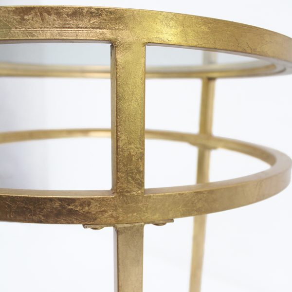 20" Glass And Iron Round Coffee Table - Image 3