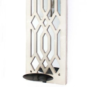 17.25 x 5.25 x 6.25 White Wooden Cross - Candle Holder Sconce