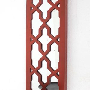 17 x 5 x 6 Red  Mirrored - Candle Holder Sconce