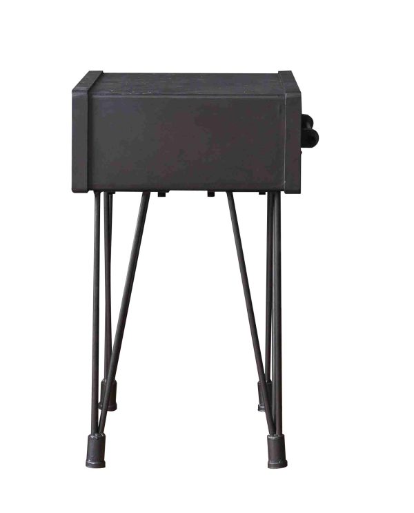 13.8 x 18.5 x 23.2 Charcoal 1 Drawer Wooden  End Table - Image 3