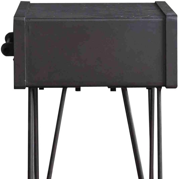 13.8 x 18.5 x 23.2 Charcoal 1 Drawer Wooden  End Table - Image 4