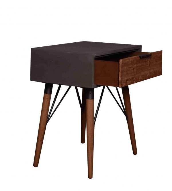 14.2 x 19.7 x 23.6 Gray Pastoral Loft Wooden  End Table - Image 3