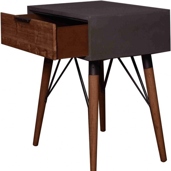 14.2 x 19.7 x 23.6 Gray Pastoral Loft Wooden  End Table - Image 4