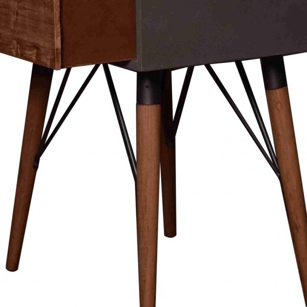 14.2 x 19.7 x 23.6 Gray Pastoral Loft Wooden  End Table - Image 5