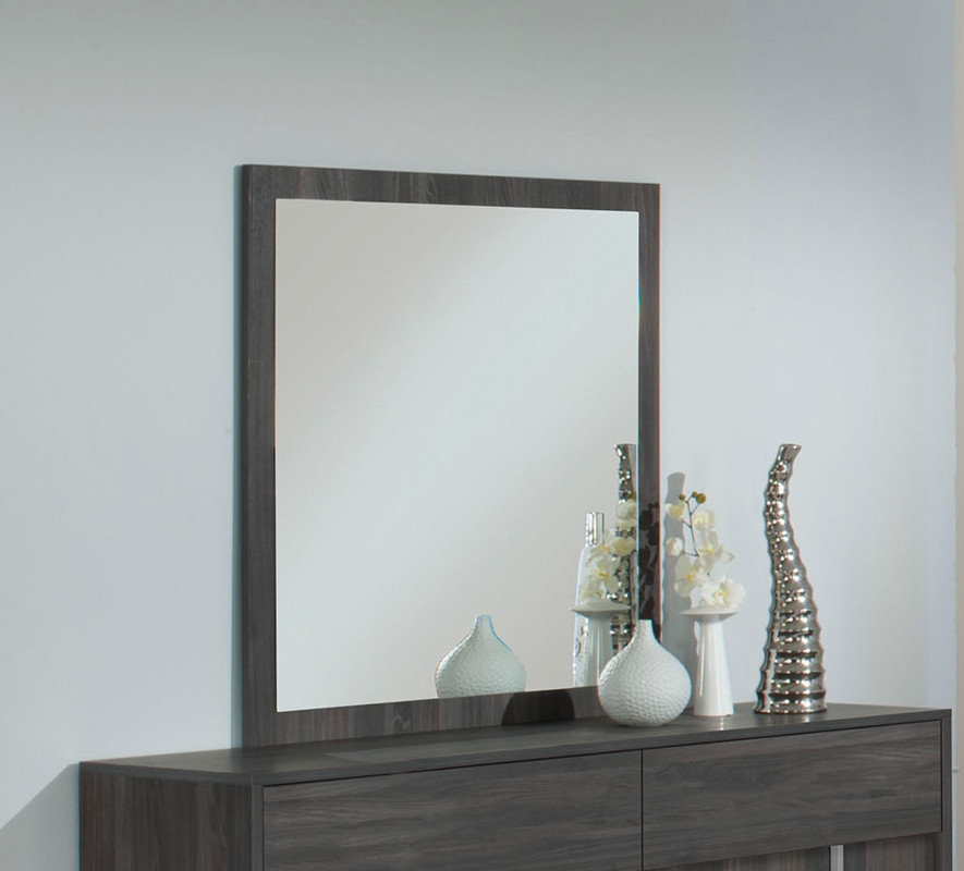 41" Grey MDF Veneer and Glass Mirror - Image 2