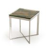 22" Mosaic Wood  Steel  and Glass End Table - Image 3