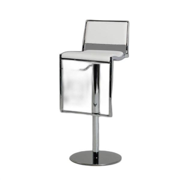 32" White Eco Leather and Steel - Image 4