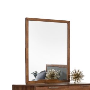 40" Walnut MDF  Veneer  and Glass Mirror