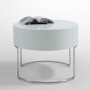 16" White Lacquer Stainless Steel Nightstand - Image 3