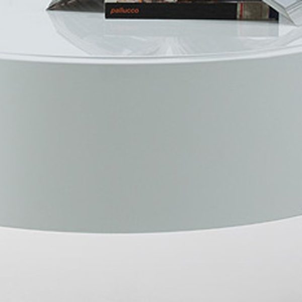 16" White Lacquer Stainless Steel Nightstand - Image 5