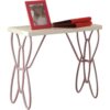 22" Lilac and White Rectangular Nightstand With Top