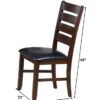 Set of 2 Dark Wood Black Faux Leather Dining or Side Chairs - Image 2