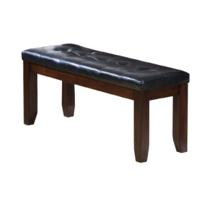 Urbana Bench , Black PU & Cherry