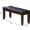 Urbana Bench , Black PU & Cherry - Image 2