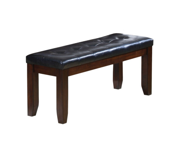Urbana Bench , Black PU & Cherry - Image 3