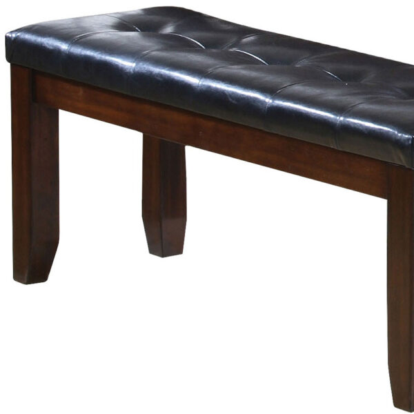 Urbana Bench , Black PU & Cherry - Image 4