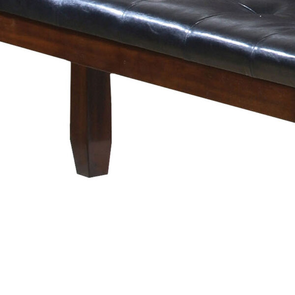 Urbana Bench , Black PU & Cherry - Image 5