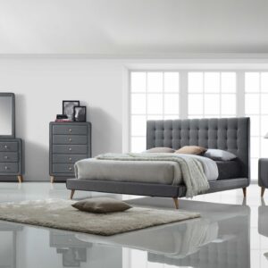 Nightstand  Light Gray Fabric