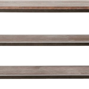 60" Rustic Weathered Oak Console Storage Table