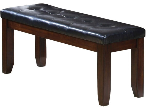 48" X 17" X 20" Black  And Espresso Elegant Bench - Image 3