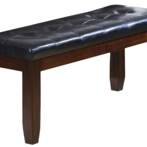 48" X 17" X 20" Black And Espresso Elegant Bench
