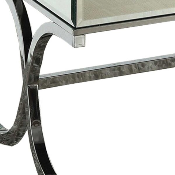 42" X 21" X 19" Mirrored Top And Chrome Coffee Table - Image 5