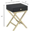Black Brass Single Drawer Side Table - Image 2