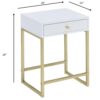 Sleek White and Brass End or Side Table - Image 2