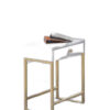 Sleek White and Brass End or Side Table - Image 4