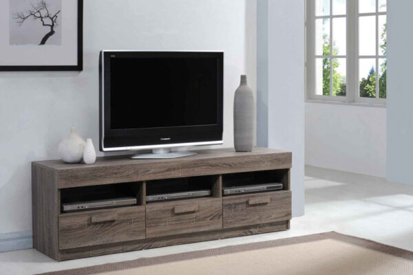 59" X 15" X 19" Rustic Oak Mdf Tv Stand - Image 2