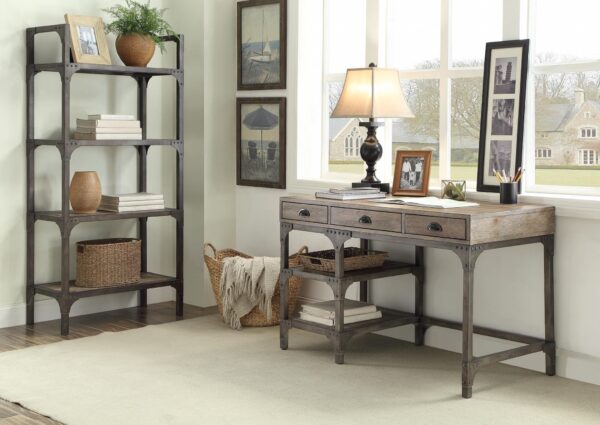 47" Light Brown Rectangular Writing Desk With Three Drawers - Image 2