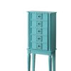 16" X 10" X 40" Light Blue Mirror Jewelry Armoire