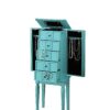 16" X 10" X 40" Light Blue Mirror Jewelry Armoire - Image 2