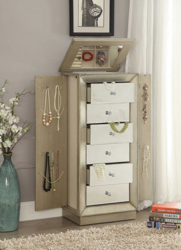 18" X 12" X 38" Antique Gold Jewelry Armoire - Image 2