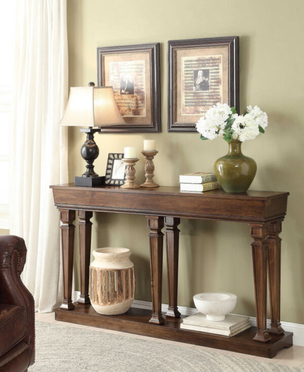 72" X 12" X 35" Oak Wood Console Table - Image 2