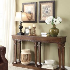 60" X 12" X 35" Oak Console Table