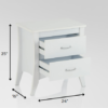 White Wooden 2 Drawer Nightstand - Image 5
