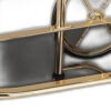 38" X 21" X 33" Golden Plated And Black Glass Serving Cart - Image 5