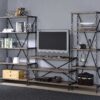 40" X 18" X 72" Rustic Oak And Antique Black Long Side Pier - Image 2