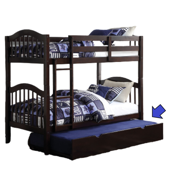 Deep Brown Pull Out Trundle for Under Bed - Image 3