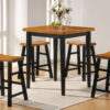 Mod Black and Natural Counter Height Five Piece Dining Set