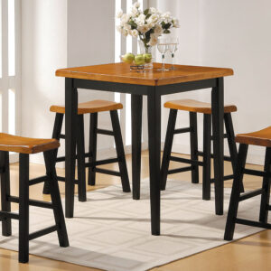 Mod Black and Natural Counter Height Five Piece Dining Set